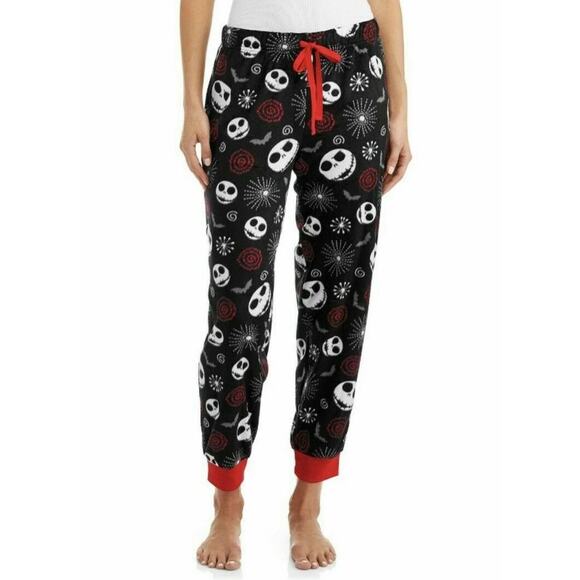 Disney Pants - Disney NIGHTMARE BEFORE CHRISTMAS Fleece Pajama Pants Cozy Graphic XL Black